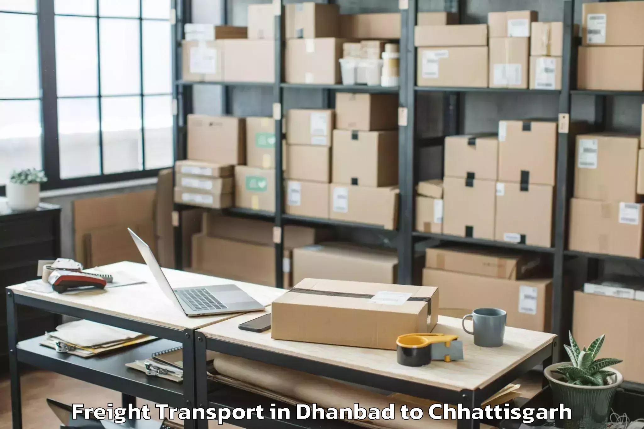 Book Dhanbad to Abhilashi University Raipur Freight Transport Online